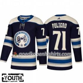 Columbus Blue Jackets Nick Foligno 71 Adidas 2018-2019 Alternate Authentic Shirt - Kinderen